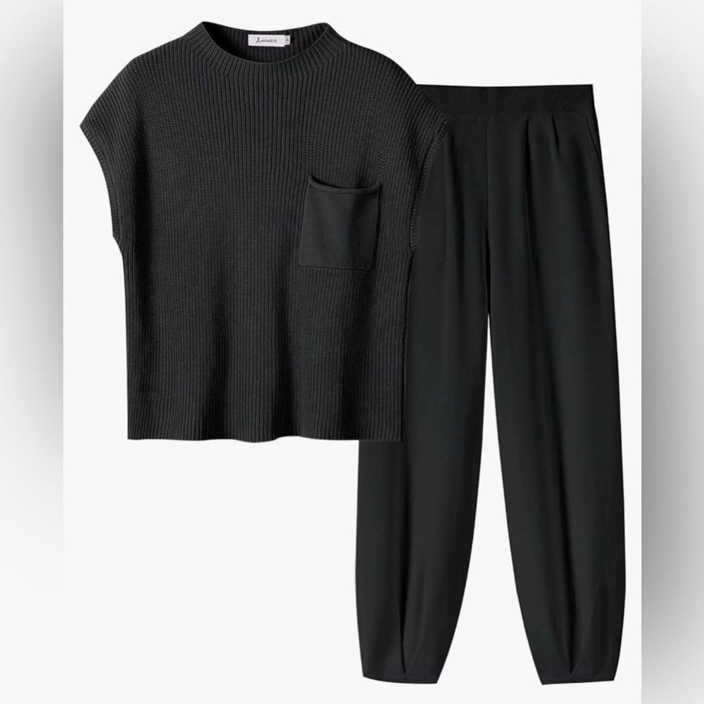 Two piece sweater set. Large. Black - Picture 2 of 6